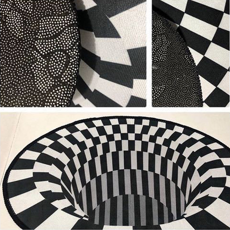 Sikunuo | Scandinavian decorative carpet Multicolored 3D check carpet Polypropylene Easy care Machine washable carpet