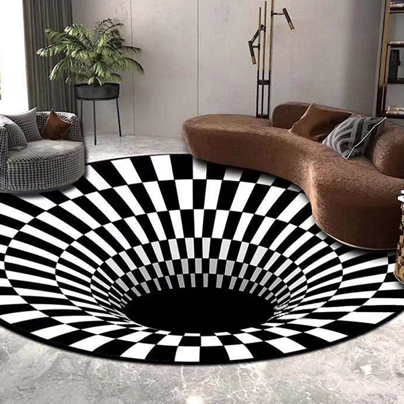 Sikunuo | Scandinavian decorative carpet Multicolored 3D check carpet Polypropylene Easy care Machine washable carpet