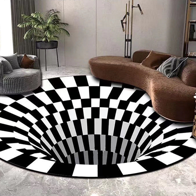 Sikunuo | Scandinavian decorative carpet Multicolored 3D check carpet Polypropylene Easy care Machine washable carpet