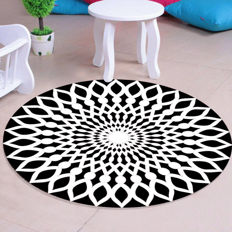 Sikunuo | Scandinavian decorative carpet Multicolored 3D check carpet Polypropylene Easy care Machine washable carpet