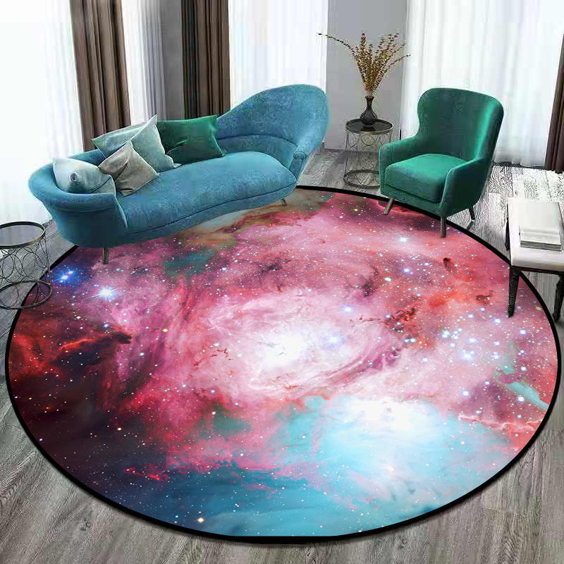 Sikunuo | Nordic Living Room Rug Multifunctional 3D Room Printed Rug Synthetic Non-Slip Back Spot-Resistant Rug