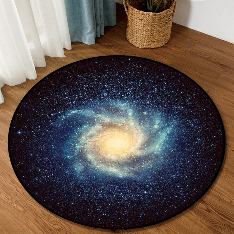 Sikunuo | Colorful Children's Room Rug Contemporary Space 3D Printed Carpet Polyester Non-Slip Washable Rug