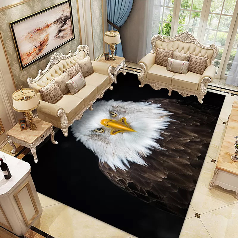 Sikunuo | Multicolored Children's Room Rug Unique 3D Animal Area Rug Polyester Pet-Friendly Non-Slip Washable Rug