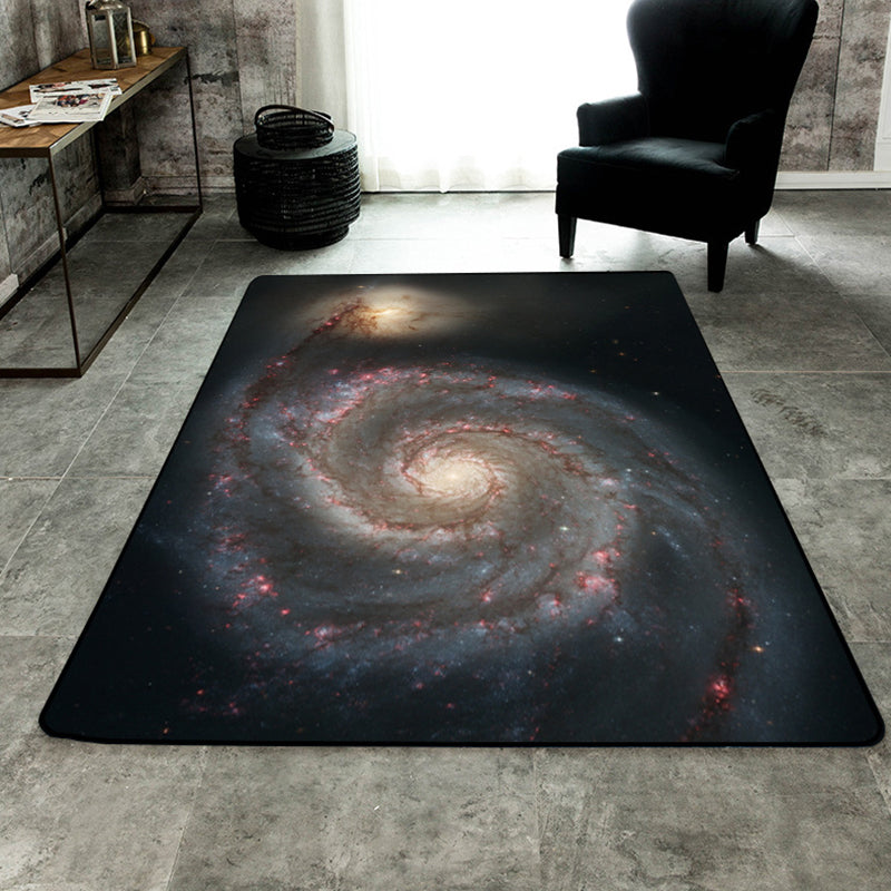 Sikunuo | Soothing Children's Rug Multicolor 3D Starry Sky Pattern Rug Polypropylene Non-Slip Machine Washable Rug