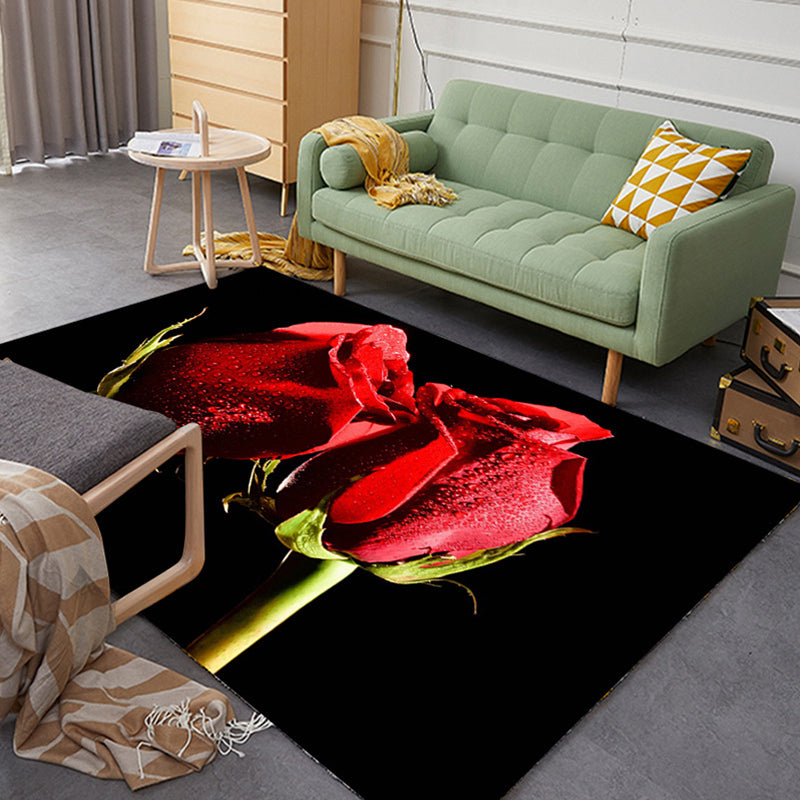 Sikunuo | Colorful Relaxation Area Rug Cotton Blend Cartoon Pattern Indoor Rug Machine Washable Non-Slip Rug for Décor