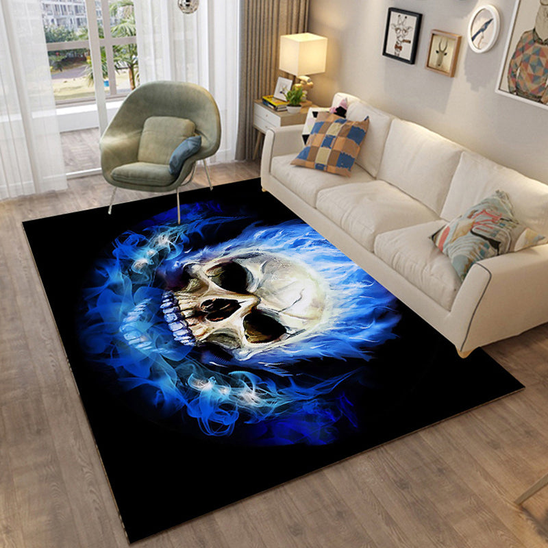 Sikunuo | Colorful Relaxation Area Rug Cotton Blend Cartoon Pattern Indoor Rug Machine Washable Non-Slip Rug for Décor