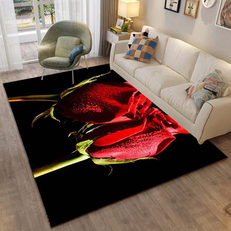 Sikunuo | Colorful Relaxation Area Rug Cotton Blend Cartoon Pattern Indoor Rug Machine Washable Non-Slip Rug for Décor
