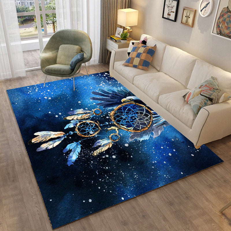 Sikunuo | Colorful Relaxation Area Rug Cotton Blend Cartoon Pattern Indoor Rug Machine Washable Non-Slip Rug for Décor