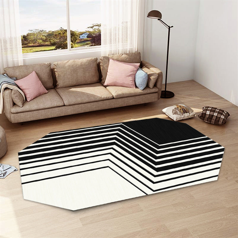Sikunuo | Casual abstract print rug Multicolor Polyester rug Non-slip underside Stain-resistant rug for living room