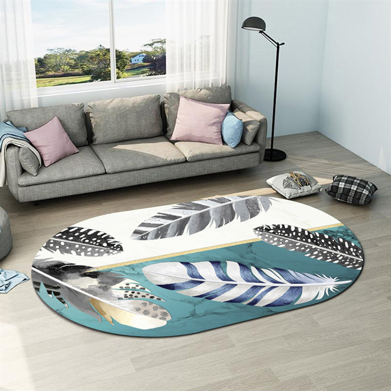 Sikunuo | Casual abstract print rug Multicolor Polyester rug Non-slip underside Stain-resistant rug for living room
