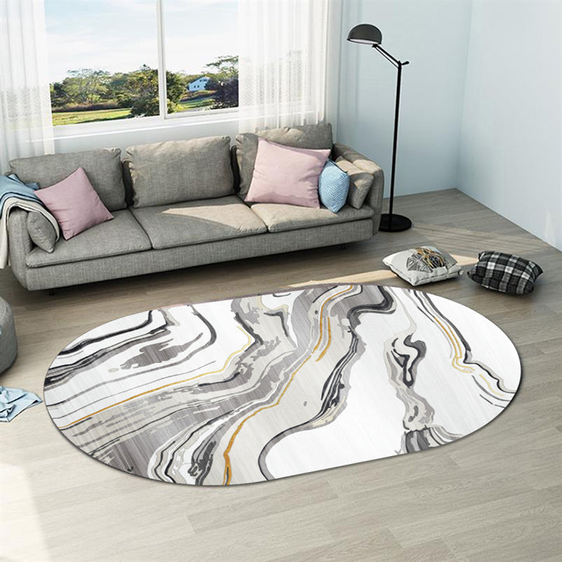 Sikunuo | Casual abstract print rug Multicolor Polyester rug Non-slip underside Stain-resistant rug for living room