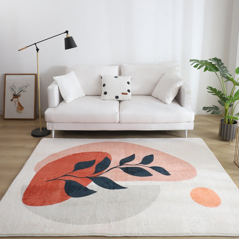 Sikunuo | Comfort Living Room Rug Multicolor Cartoon Print Rug Non-Slip Base Pet-Friendly Rug