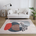 Sikunuo | Comfort Living Room Rug Multicolor Cartoon Print Rug Non-Slip Base Pet-Friendly Rug