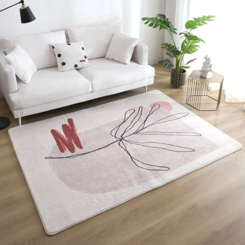 Sikunuo | Relaxing Color Block Rug Multicolor Acrylic Area Rug Non-Slip Back Stain Resistant Indoor Rug for Bedroom