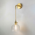 Sikunuo | Minimalist Shade Wall Lamp Single Bulb Clear Glass Wall Lighting Fixture for Living Room