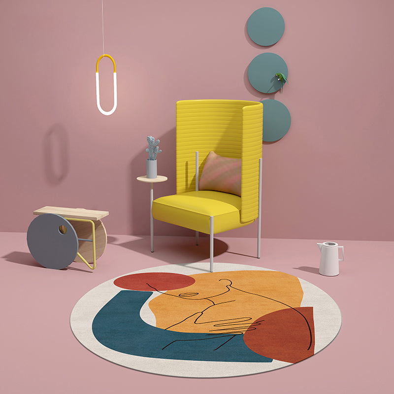 Sikunuo | Multicolored artistic print carpet polypropylene Southwest carpet non-slip backing easy-care carpet for the room