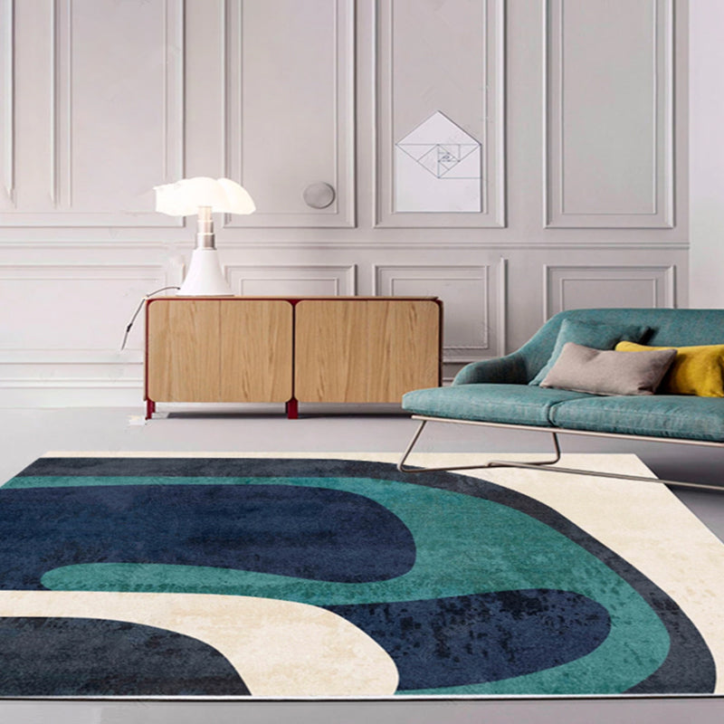 Sikunuo | Multi-Color Living Room Carpet Casual Geometric Print Indoor Carpet Polypropylene Pet-Friendly Washable Carpet