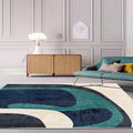 Sikunuo | Multi-Color Living Room Carpet Casual Geometric Print Indoor Carpet Polypropylene Pet-Friendly Washable Carpet