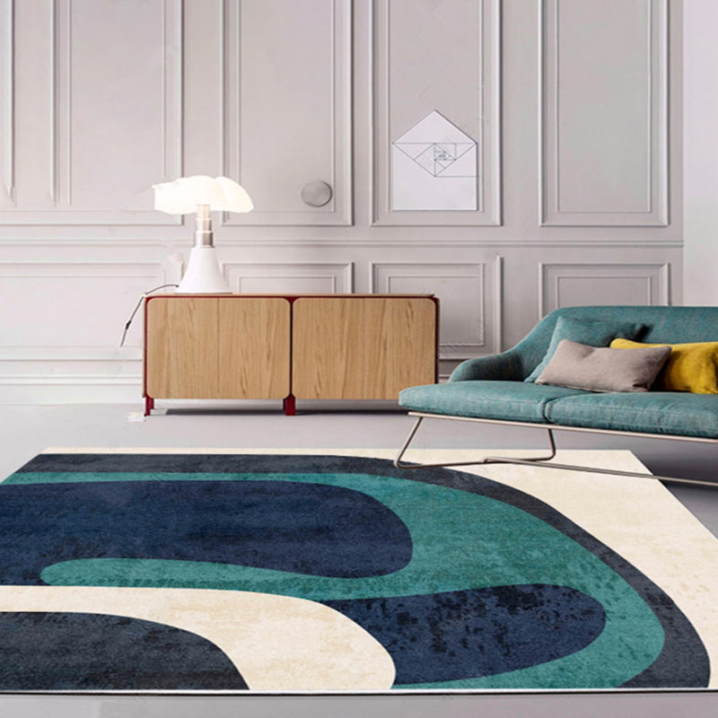 Sikunuo | Multi-Color Living Room Carpet Casual Geometric Print Indoor Carpet Polypropylene Pet-Friendly Washable Carpet