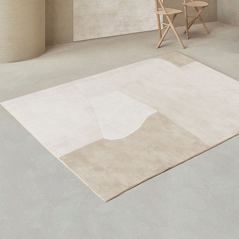 Sikunuo | Creative Decor Rug Apricot Abstract Printed Area Rug Polypropylene Non-Slip Back Pet-Friendly Rug