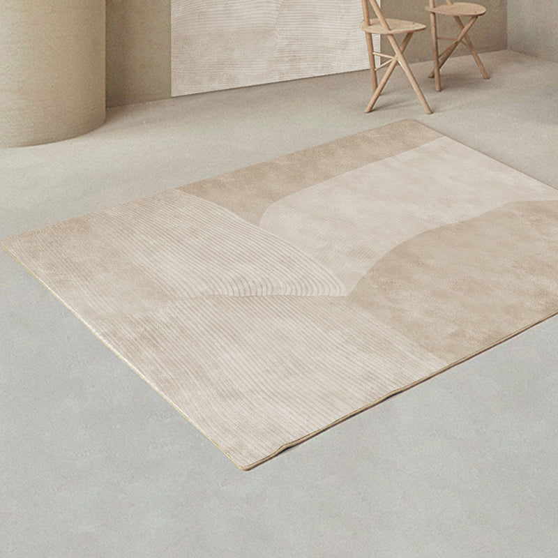 Sikunuo | Creative Decor Rug Apricot Abstract Printed Area Rug Polypropylene Non-Slip Back Pet-Friendly Rug