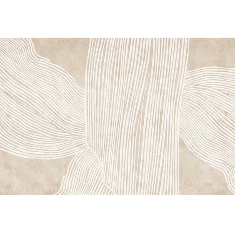 Sikunuo | Creative Decor Rug Apricot Abstract Printed Area Rug Polypropylene Non-Slip Back Pet-Friendly Rug
