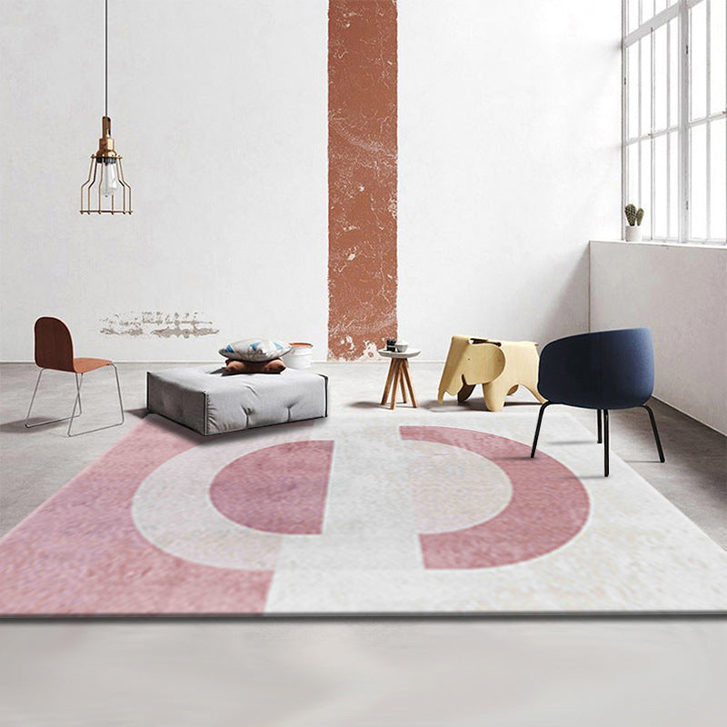 Sikunuo | Simple Luxury Rug Multicolored Color Blocks Rug Pet Friendly Stain Resistant Indoor Rug for Living Room