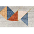 Sikunuo | Modern Living Room Rug Morandi Color Color Block Area Rug Synthetic Non-Slip Washable Rug