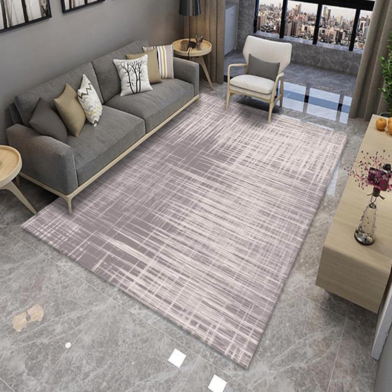Sikunuo | Modern Living Room Rug Multicolor Color Block Area Rug Polyester Non-Slip Machine Washable Rug