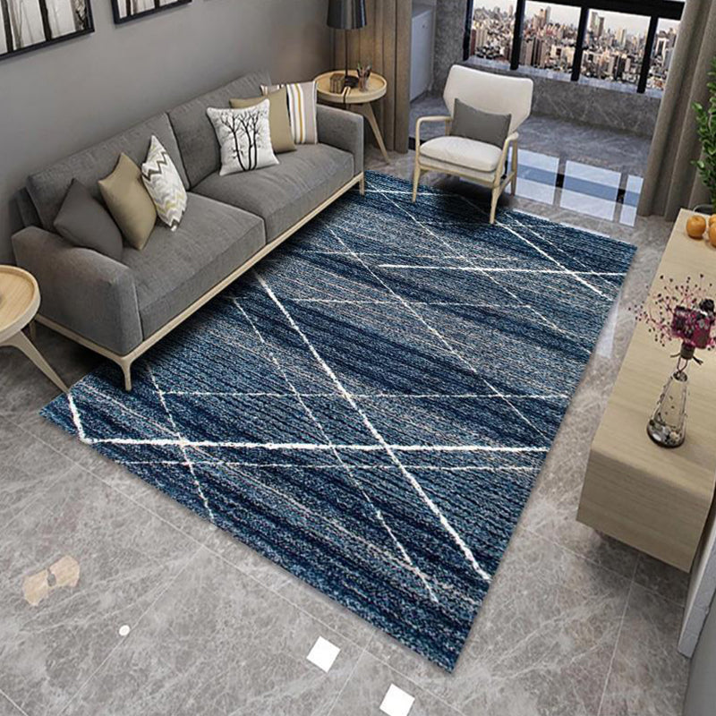 Sikunuo | Modern Living Room Rug Multicolor Color Block Area Rug Polyester Non-Slip Machine Washable Rug