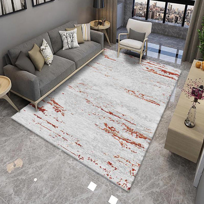 Sikunuo | Modern Living Room Rug Multicolor Color Block Area Rug Polyester Non-Slip Machine Washable Rug