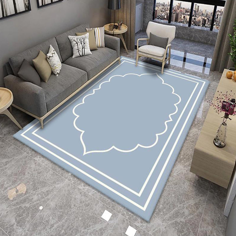 Sikunuo | Modern Living Room Rug Multicolor Color Block Area Rug Polyester Non-Slip Machine Washable Rug