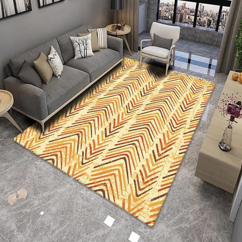 Sikunuo | Modern Living Room Rug Multicolor Color Block Area Rug Polyester Non-Slip Machine Washable Rug