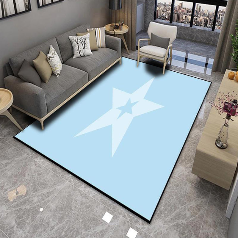 Sikunuo | Modern Living Room Rug Multicolor Color Block Area Rug Polyester Non-Slip Machine Washable Rug