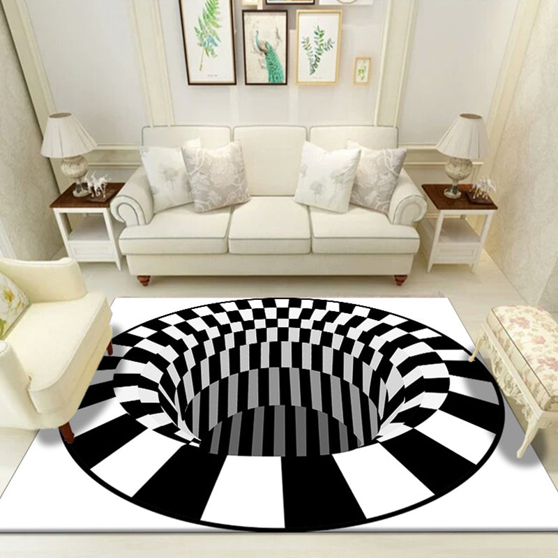 Sikunuo | Multicolored unique rug polyester 3D checkerboard area rug easy care pet-friendly indoor rug for living room