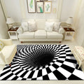 Sikunuo | Multicolored unique carpet polyester 3D chessboard area rug easy care pet-friendly indoor rug for living room