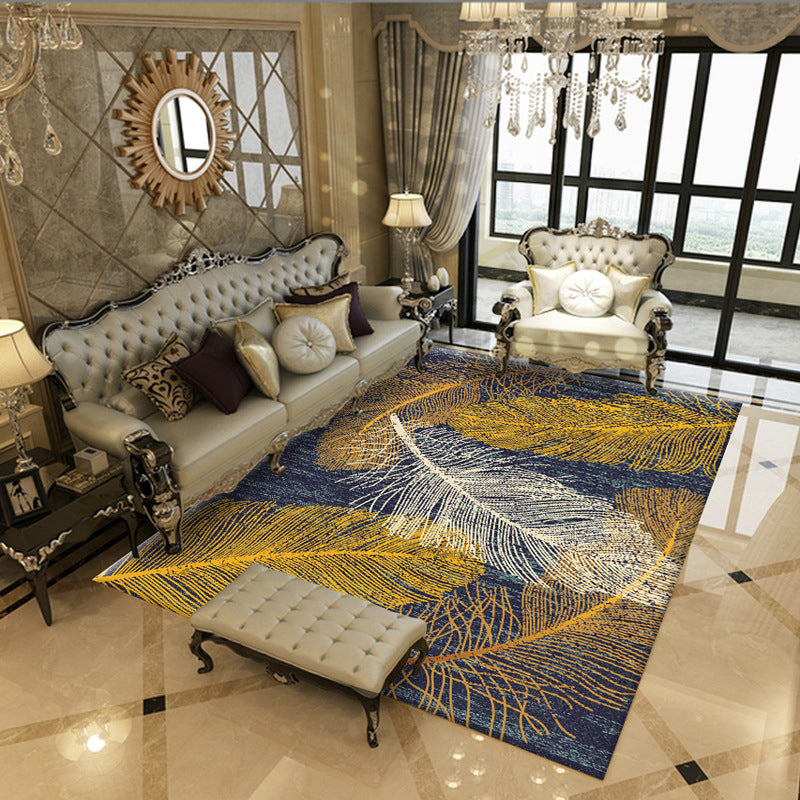 Sikunuo | Luxury Living Room Rug Multi Color Plant Indoor Rug Synthetic Easy Care Machine Washable Rug