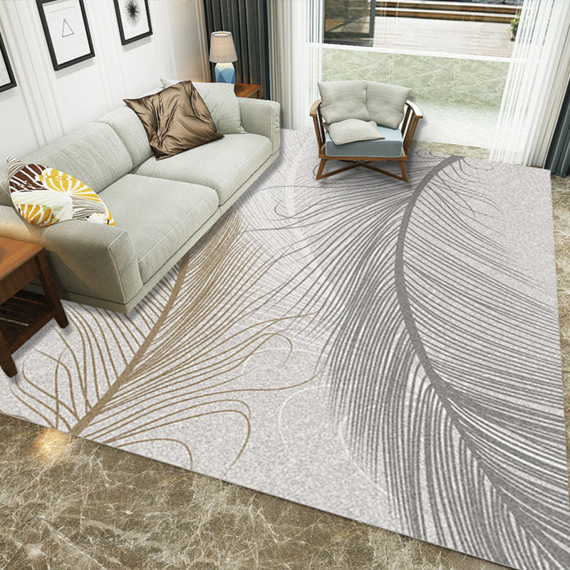Sikunuo | Luxury Living Room Rug Multi Color Plant Indoor Rug Synthetic Easy Care Machine Washable Rug