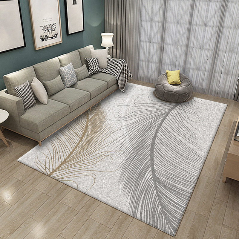 Sikunuo | Luxury Living Room Rug Multi Color Plant Indoor Rug Synthetic Easy Care Machine Washable Rug
