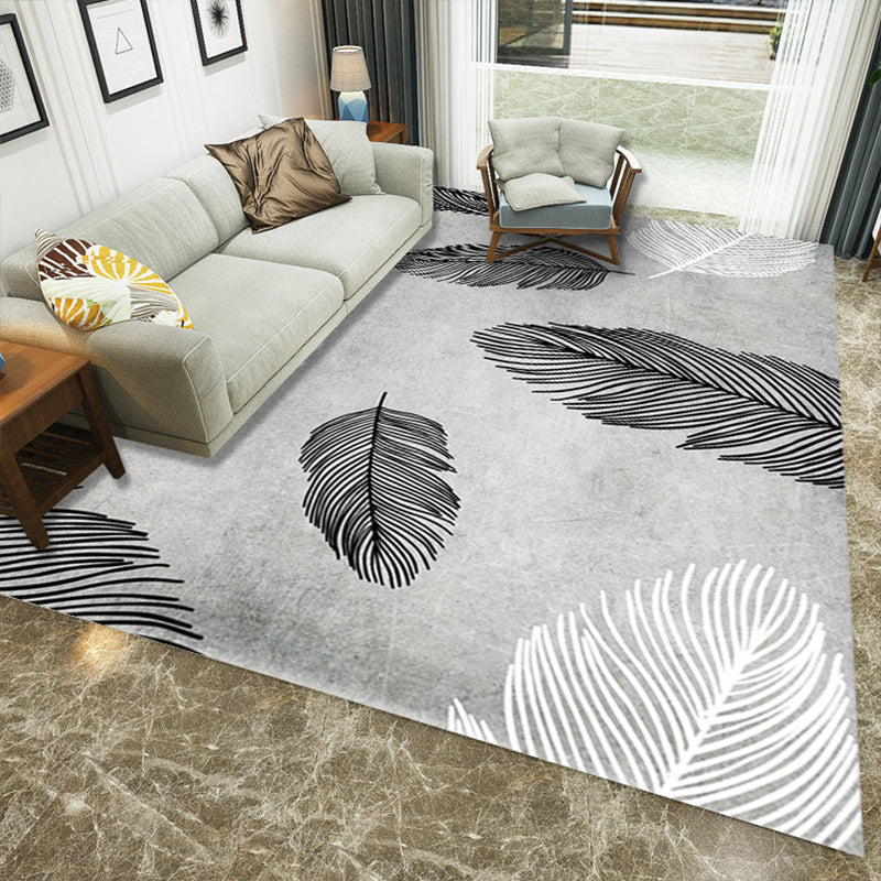 Sikunuo | Luxury Living Room Rug Multi Color Plant Indoor Rug Synthetic Easy Care Machine Washable Rug