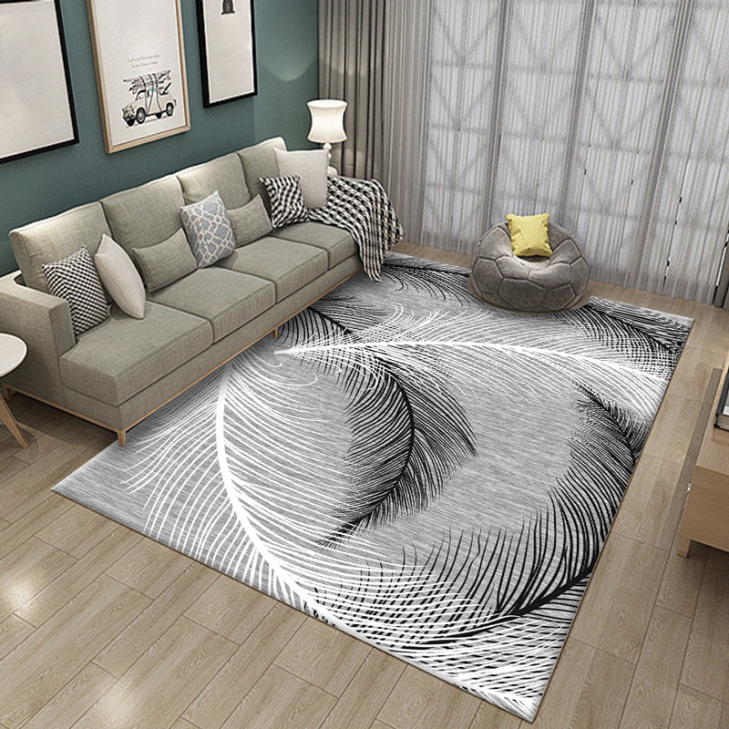 Sikunuo | Luxury Living Room Rug Multi Color Plant Indoor Rug Synthetic Easy Care Machine Washable Rug