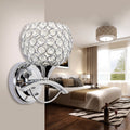 Sikunuo | Global Wall Lamp Vintage Style Metal 1 Head Chrome/Gold Wall Lamp with Clear Crystal Beads Decor