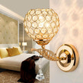 Sikunuo | 1 Bulb Corridor Wall Mounted Lighting Vintage Style Gold Wall Lamp with Global Clear Crystal Shade