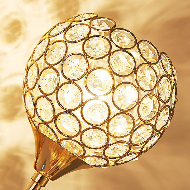 Sikunuo | 1 Bulb Corridor Wall Mounted Lighting Vintage Style Gold Wall Lamp with Global Clear Crystal Shade
