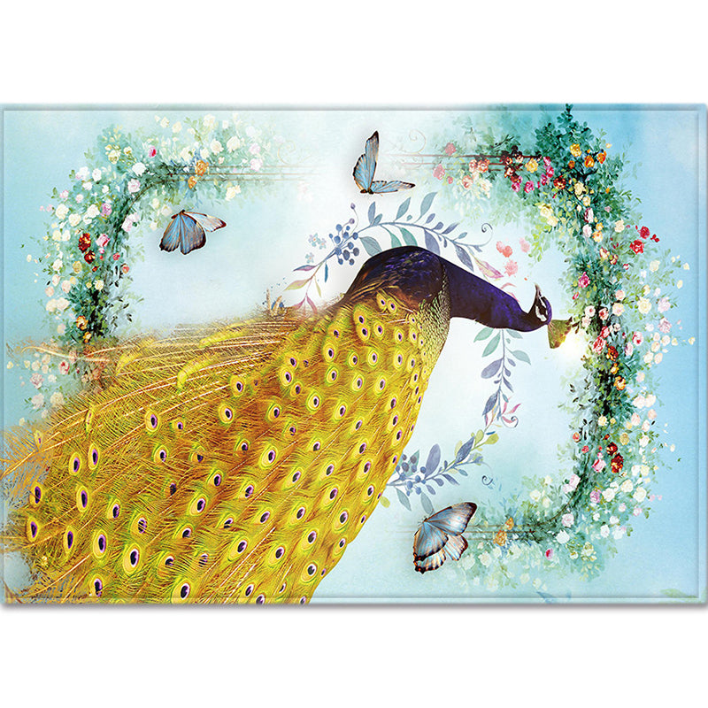 Sikunuo | Modern Children's Room Rug Multi-Color Animal Area Rug Polyester Pet-Friendly Non-Slip Washable Rug