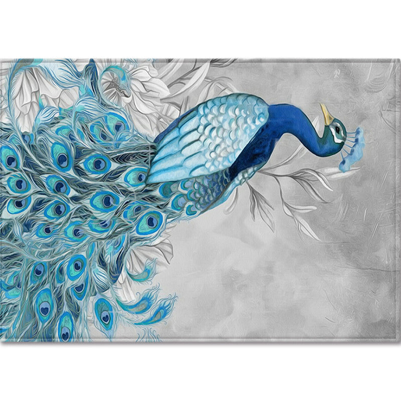 Sikunuo | Modern Children's Room Rug Multi-Color Animal Area Rug Polyester Pet-Friendly Non-Slip Washable Rug