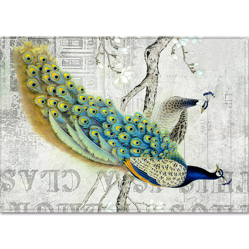 Sikunuo | Modern Children's Room Rug Multi-Color Animal Area Rug Polyester Pet-Friendly Non-Slip Washable Rug