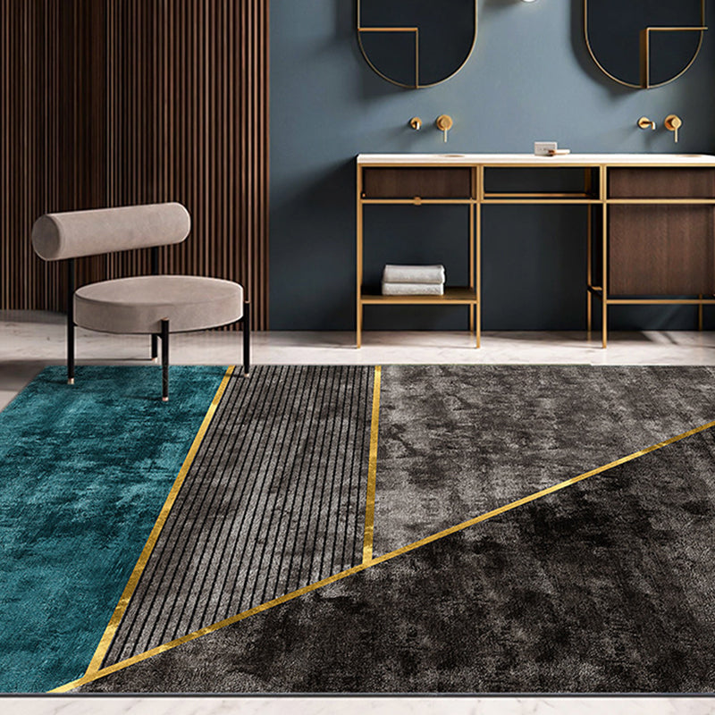 Sikunuo | Nordic Living Room Rug More Colors Geometric Pattern Indoor Rug Polyester Pet Friendly Stain Resistant Rug