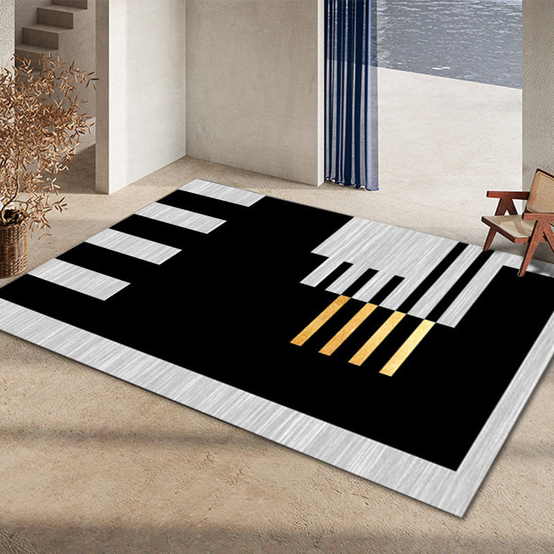Sikunuo | Glam Home Decoration Rug Multicolored Abstract Print Rug Polypropylene Non-Slip Back Easy Care Rug