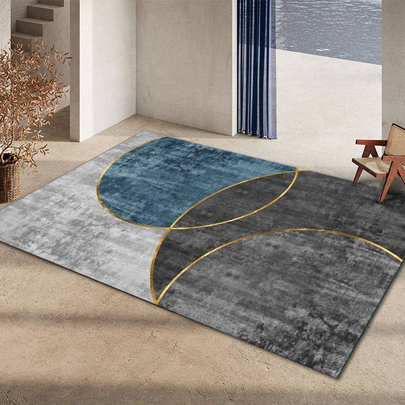 Sikunuo | Glam Home Decoration Rug Multicolored Abstract Print Rug Polypropylene Non-Slip Back Easy Care Rug